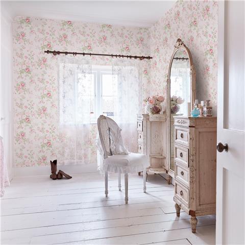 Rachel Ashwell Shabby Chic Wallpaper Wild Flower 125132 Pink