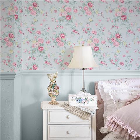 Rachel Ashwell Shabby Chic Wallpaper Wild Flower 125133 Blue