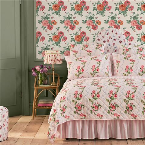 Cath Kidston Wallpaper Archive Rose 125494 Pink Blooms