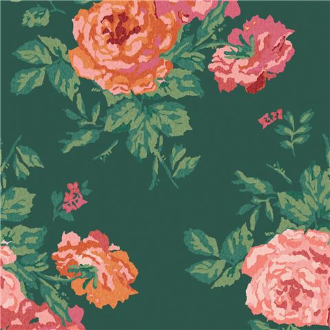 Cath Kidston Wallpaper Archive Rose 125496 Green