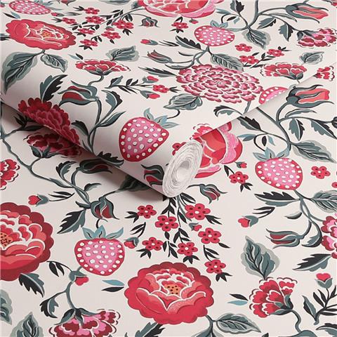 Cath Kidston Wallpaper Strawberry Garden 125497 Rose