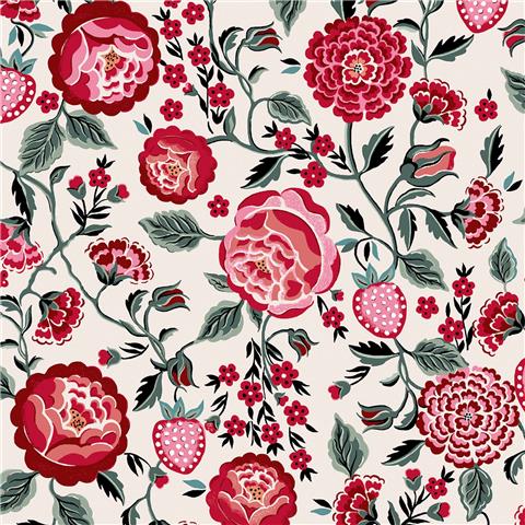 Cath Kidston Wallpaper Strawberry Garden 125497 Rose