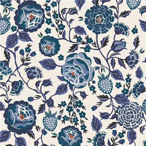 Cath Kidston Wallpaper Strawberry Garden 125498 Blue