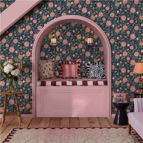 Cath Kidston Wallpaper Strawberry Garden 125500 Navy