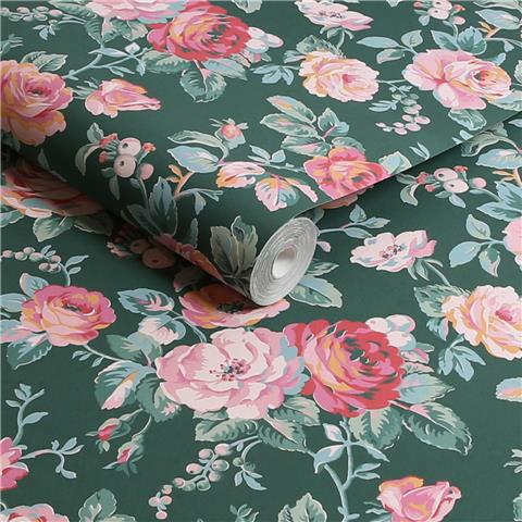 Cath Kidston Wallpaper Garden Rose 125502 Green