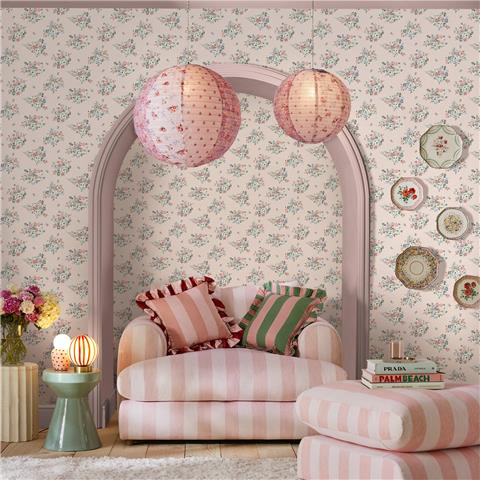 Cath Kidston Wallpaper Clifton Floral 125508 Pink