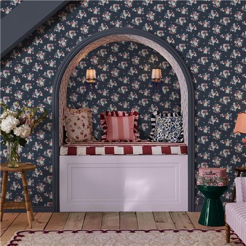 Cath Kidston Wallpaper Clifton Floral 125510 Navy