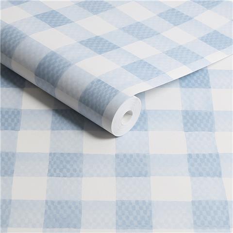 Cath Kidston Wallpaper Painted Gingham 125514 Blue