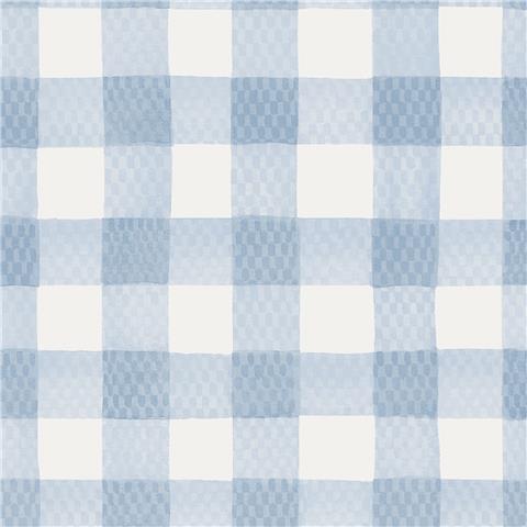 Cath Kidston Wallpaper Painted Gingham 125514 Blue