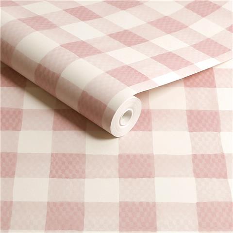 Cath Kidston Wallpaper Painted Gingham 125515 Pink