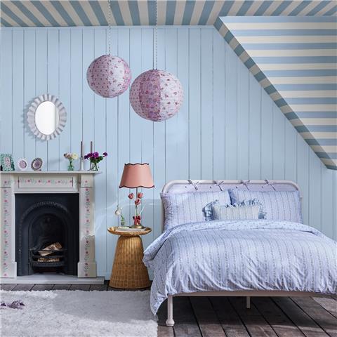 Cath Kidston Wallpaper Canopy Stripe 125517 Blue