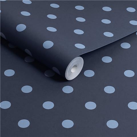 Cath Kidston Wallpaper Button Spot 125523 Navy