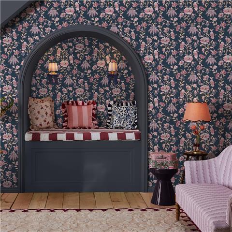 Cath Kidston Wallpaper Friendship Garden 125525 navy