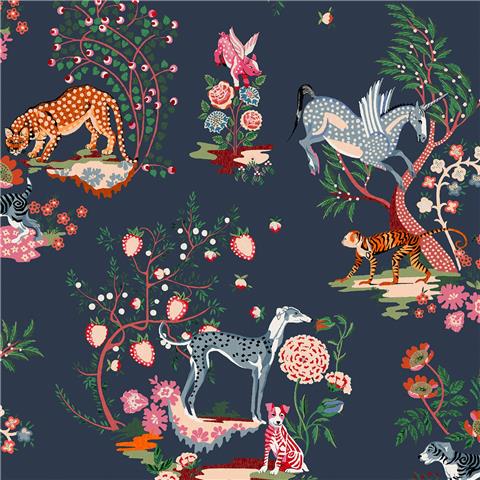 Cath Kidston Wallpaper Painted Kingdom 125526 Navy