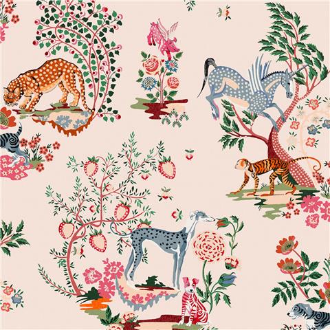 Cath Kidston Wallpaper Painted Kingdom 125528 Pink