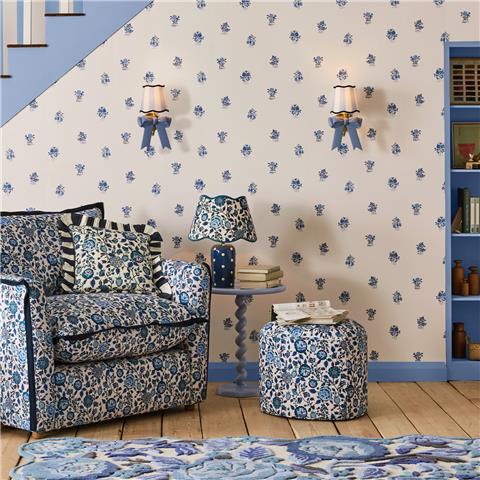 Cath Kidston Wallpaper Kingdom Posey 125529 Blue