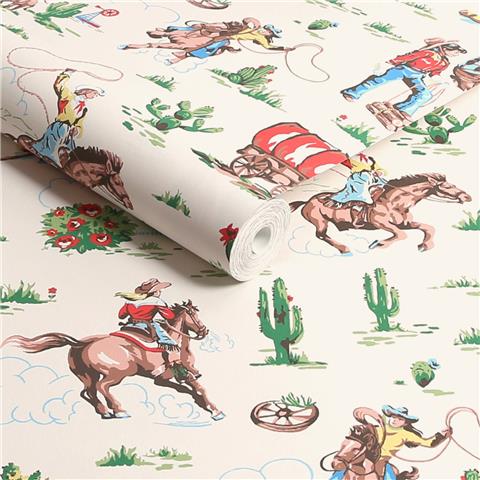 Cath Kidston Wallpaper Cowgirls 125533 Multi