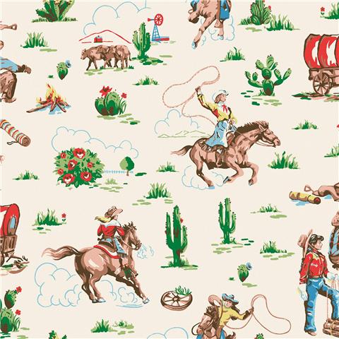 Cath Kidston Wallpaper Cowgirls 125533 Multi