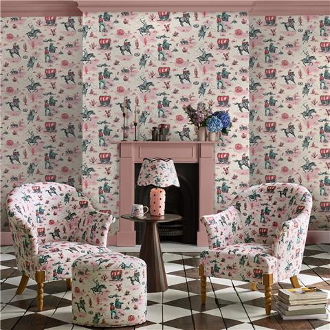 Cath Kidston Wallpaper Cowgirls 125534 Pink