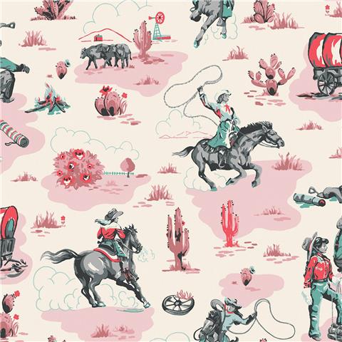 Cath Kidston Wallpaper Cowgirls 125534 Pink