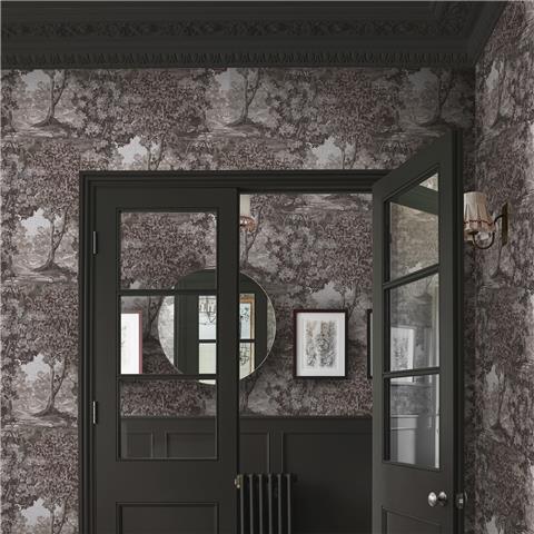 Graham and Brown Bodenham Wallpaper 127903 Etching Charcoal