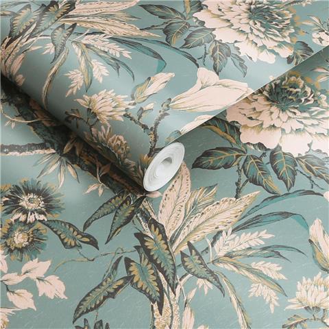 Graham and Brown Perrow Wallpaper 127910 Duck Egg