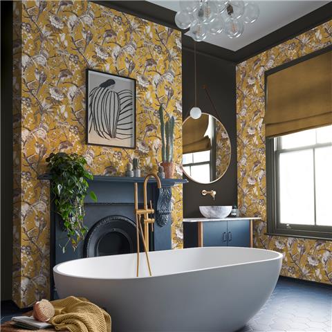 Graham and Brown Perrow Wallpaper 127912 Yellow