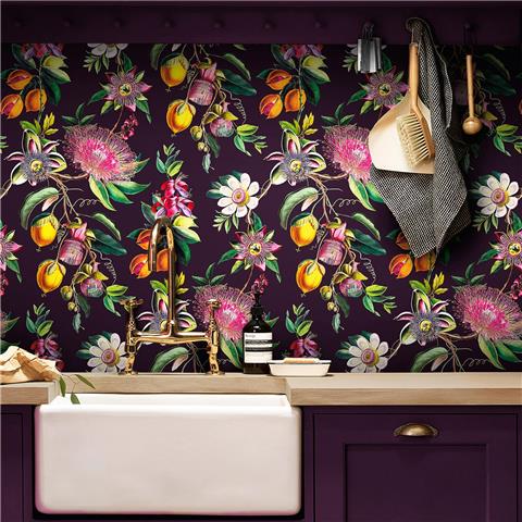 Graham and Brown Physic Garden Wallpaper 127920 Blackcurrent