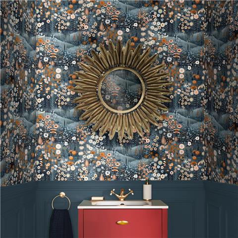 Graham and Brown Glenwhan Wildflower Wallpaper 127927 Midnight