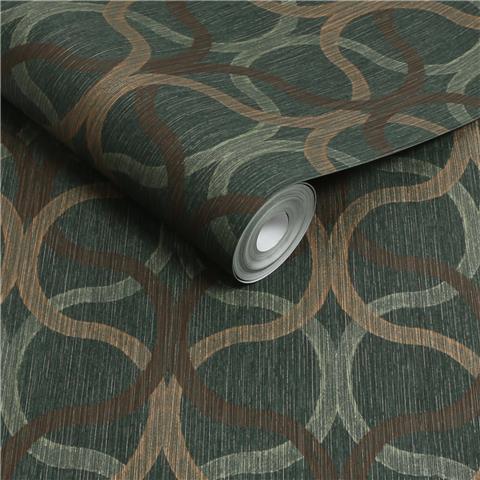 Boutique Refine Geo Wallpaper 128006 Green/Gold