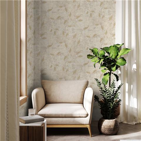 Boutique Ornamental Leaf Wallpaper 128805 Cream