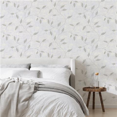 Boutique Ornamental Leaf Wallpaper 128811 Silver