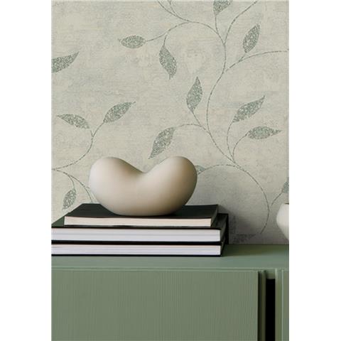 Boutique Ornamental Leaf Wallpaper 128814 Sage