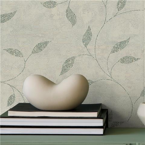 Boutique Ornamental Leaf Wallpaper 128814 Sage