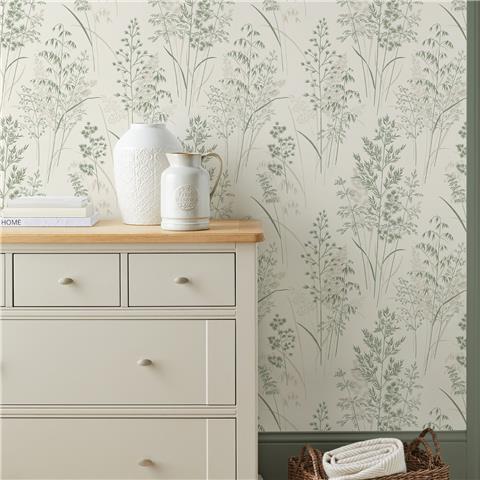 NEXT Leaf Sprigs Wallpaper 128823 Green