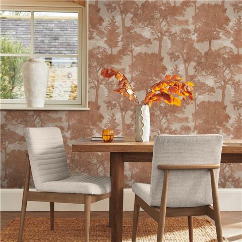 NEXT Trailing Trees Wallpaper 128837 Terracotta