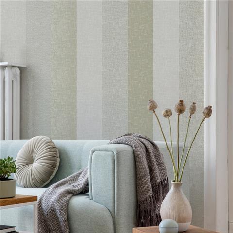 Super Fresco Meadow Stripe Textured Wallpaper 128981 Sage/Gold