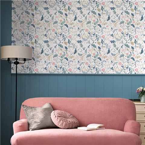 Laura Ashley Wallpaper Litton 130099 Dusky Seaspray