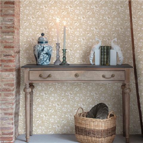 Laura Ashley Wallpaper Tamara 130101 Gold