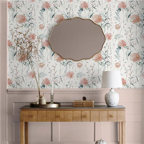 Laura Ashley Wallpaper Pallington Bloom 130104 Plaster Pink