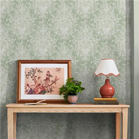 Laura Ashley Wallpaper Maddox 130105 Sage Green