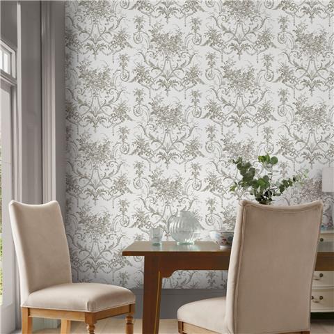 Laura Ashley Wallpaper Tuileries 130111 Dark Dove Grey