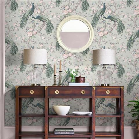 Laura Ashley Wallpaper Belvedere 130113 Sage Green