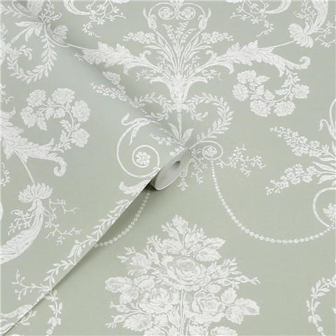 Laura Ashley Wallpaper Josette 130114 Sage Green