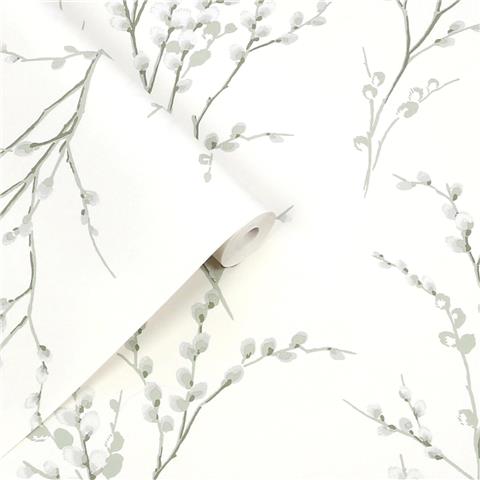 Laura Ashley Wallpaper Pussy Willow 130115 Sage Green