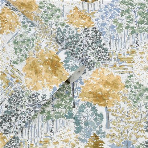 Laura Ashley Wallpaper Bernwood 130153 Ochre/Yellow