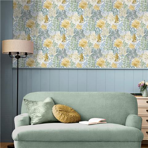 Laura Ashley Wallpaper Bernwood 130153 Ochre/Yellow