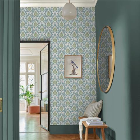 GRAHAM AND BROWN CONCERTO WALLPAPER COLLECTION Apple of Grenada 130285 Blue/Green