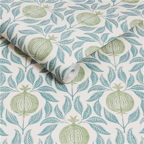 GRAHAM AND BROWN CONCERTO WALLPAPER COLLECTION Apple of Grenada 130285 Blue/Green