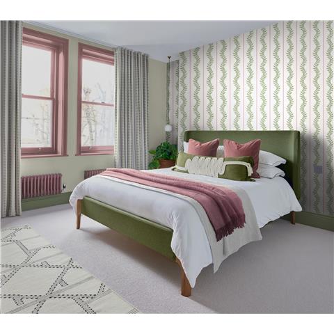 GRAHAM AND BROWN CONCERTO WALLPAPER COLLECTION Laurel leaf Stripe 130292 Pink/Green